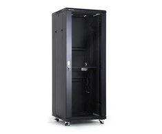 ALAN Q Lantec SS-32U-600-800-01-C 32U 600x800 spintelė, stiklinės priekinės durys, juoda