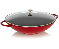 STAUB Wok żeliwny su dangteliu 30 cm, raudona