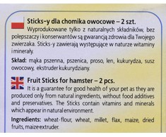 Skanėstai graužikams Megan, su vaisiais, 2 x 50 gr