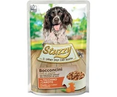 Agras Pet Foods Drėgnas Šunų Maistas - STUZZY Gabaliukai Su Kalakutiena Ir Morkomis 100g Be Gluteno
