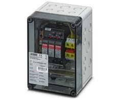 Viršįtampių ribotuvo dėžutė 1 MPPT / Phoenix-Contact / 1000DC / 1MPP-SPD-S / dėžutė 1 MPPT / 1182566 / Viršįtampių ribotuvas T1/T2 tipo sandariame (IP65) korpuse su išvadų įvadais (liaukų įvadais)