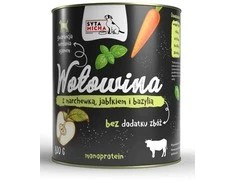Basil Drėgnas Šunų Maistas - SYTA MICHA Jautiena su Morkomis, Obuoliais ir Baziliku 800g