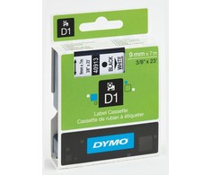 DYMO Authentic D1 Labels | Juodas Print on Baltas Tape | 9 mm x 7 m | Self-Adhesive Labels for LabelManager Label Makers | Made in Europe