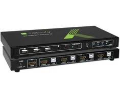 Techly 4x1 USB HDMI KVM Switch 4Kx2K IDATA KVM-HDMI4U KVM jungiklis Juoda