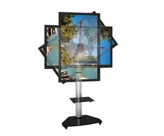 Techly grindų stovas su lentyna vežimėliu TV LCD/LED/Plasma 37-70" sidabro