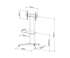Laikiklis TECHLY 309982 Techly Mobilus stovas televizoriui LCD/LED/Plasma 30-65 60kg VESA pakreipiamas su lentyna