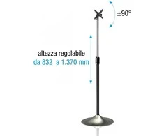 Techly ICA-TR10 reklaminio ekrano laikiklis 68,6 cm (27") Sidabras