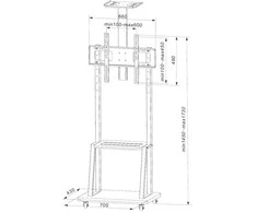 Laikiklis TECHLY grindų atrama su lentyna LCD / LED / plazminiam televizoriui 32-70 colių 60 kg