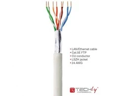 Techly Techniškai vytos poros kabelis cat5e f/utp laidas varinis lszh 3