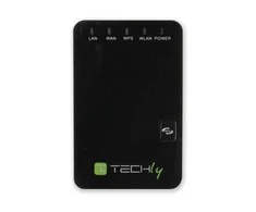 Techly 301078 Belaidis mini maršrutizatorius / signalo stiprintuvas 802.11n 300Mbps, įskiepis