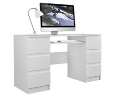Top E Shop Kompiuterio Stalas - Topeshop KUBA BIEL MAT, Balta