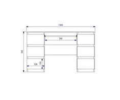 Top E Shop Kompiuterio Stalas - Topeshop KUBA BIEL MAT, Balta