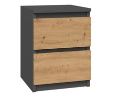 Top E Shop Naktinis Staliukas - Malwa M2 2 Dėžutės Antracito Ąžuolas