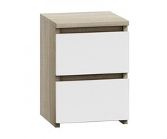 Top E Shop Naktinis Staliukas - Topeshop M2 Sonoma, 2 Stalčiai, Ąžuolas, Balta