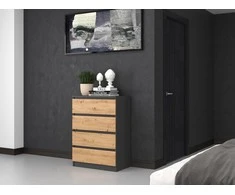 Top E Shop Komoda - Topeshop M4 Antracitas/Amatininkas