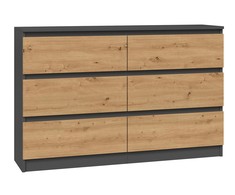 Top E Shop Baldų Komoda - Topeshop M6 120 Antracito Spalvos
