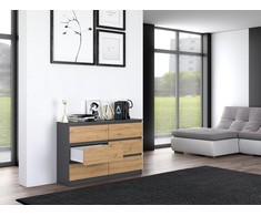Top E Shop Baldų Komoda - Topeshop M6 120 Antracito Spalvos