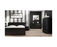 Top E Shop Baldų Komoda - Topeshop M6 140 Juoda 2x3, Balta