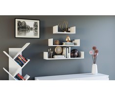 Top E Shop Sieninė Lentyna - Topeshop MOBI 3P BIEL, Balta