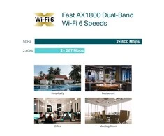 Maršrutizatorius Tinklo Įranga - TP-Link EAP613 Prieigos Taškas 1.2-1.54 Gbps 240x230x65 mm