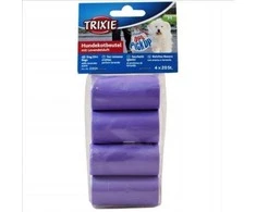 TRIXIE 4x20 vnt., šunų ekskrementų maišeliai, violetiniai, levandų kvapo