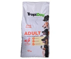 TROPIDOG Premium Adult Medium &amp; Large antiena su ryžiais - sausas šunų maistas - 12 kg