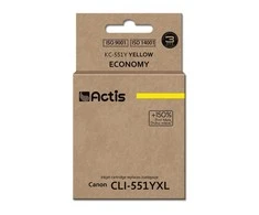 Rašalo kasetė - Actis KC-551Y Suderinama Su Canon CLI-551Y Geltona