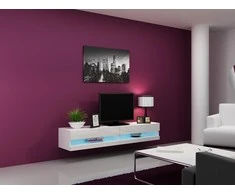 Cama TV staliukas VIGO NEW 30/180/40 (spalva: balta/blizgi balta)