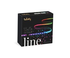 Twinkly Line išmanioji LED juostelė su RGB LED, 1,5 metro, juodas laidas, daugiaspalvė
