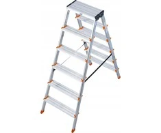 Kopėčios KRAUSE DOPPLO 120427, 2 x 6S, aliumininės, dvipusės, max. darbinis aukštis 285 cm, 150 kg