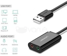 Išorinis USB garso adapteris UGREEN 15cm - Juoda