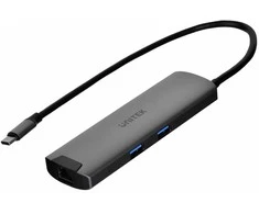 Unitek H1112F aktyvus HUB USB-C 5 Gbps, HDMI RJ-45 PD 100 W