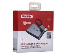 UNITEK V1304A adapteris USB-A- HDMI VGA FULL HD