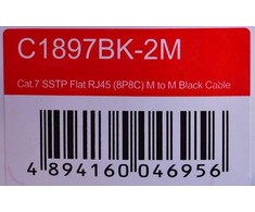 UNITEK C1897BK-2M eterneto kabelis FLAT CAT 7 UTP Ethernet 2m