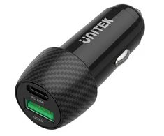 Automobilinis Įkroviklis - Unitek P1400A 38W USB-A USB-C QC 3.0