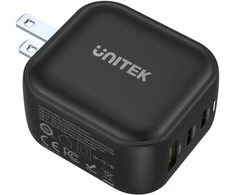 UNITEK CHARGER GaN 2x USB-C 1x USB-A PD QC 3.0 66W Juodas