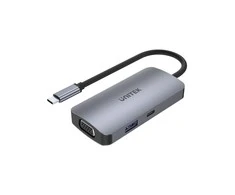 UNITEK Hub USB-C 1xUSB 3.1 Gen1 VGA 2xHdmi PD MST D1051A