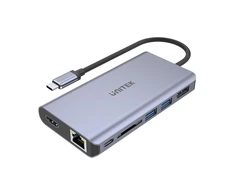 UNITEK D1056A šakotuvas USB-C 2x USB 3.1 HDMI DP RJ45 SD skaitytuvas
