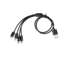 IBOX USB MULTI 4 IN 1 KABELAS: 2X USB-C MICRO USB LIGNING – SPALVOTAS KABELIS