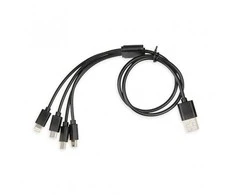 IBOX USB MULTI 4 IN 1 KABELAS: 2X USB-C MICRO USB LIGNING – SPALVOTAS KABELIS