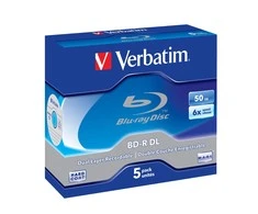Diskai Mėlyna-ray Verbatim 50GB 6X BD-R DL 5vnt pilkos spalvos 43748