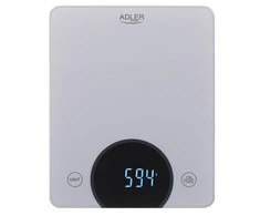 Virtuvinės svarstyklės Adler | Virtuvės svarstyklės | 3173 m. AD | Didžiausias svoris (talpa) 10 kg | Graduacija 1 g | Ekrano tipo LED | Pilkas