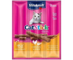 Kačių Skanėstai - Vitakraft CatStick Mini su Paukštiena ir Kepenėlėmis, 3 Vnt.