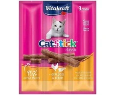 Kačių Skanėstai - Vitakraft CatStick Mini su Paukštiena ir Kepenėlėmis, 3 Vnt.