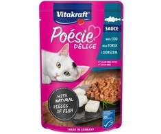 Vitakraft Chovex Sro VITAKRAFT POESIE DELICE, kačių konservuotas pašaras su ledjūrio menke, 85g, maišelyje