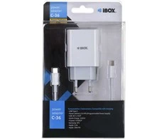 IBOX C-36 20W USB A+C SIENINIO ĮKROVIMO KABELIS USB-C Į USB-C