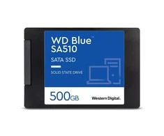 WD Mėlyna SA510 SSD 500GB SATA III 6Gb/s korpuse, 2.5" 7mm vidinėje dalyje, vienoje pakuotėje, maitinamas „SANDISK“