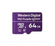 Atminties kortelė Western Digital WD Violetinė 64GB Surveillance Micro SD XC Class - 10 UHS 1