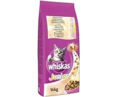 Whiskas Junior sausas ėdalas kačiukams su vištiena 14kg