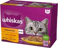 Drėgnas Kačių Maistas - Whiskas Želė Su Paukštiena, Antiena, Kalakutiena, Vištiena 12 X 85 g